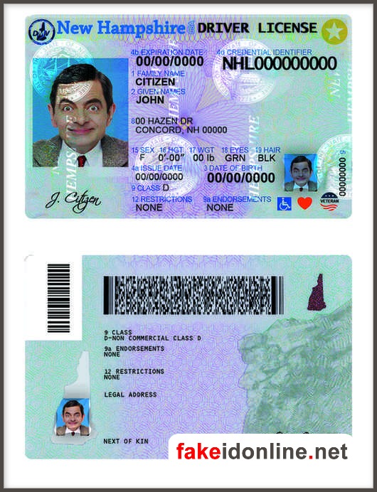 New Hampshire Driver License PSD Template